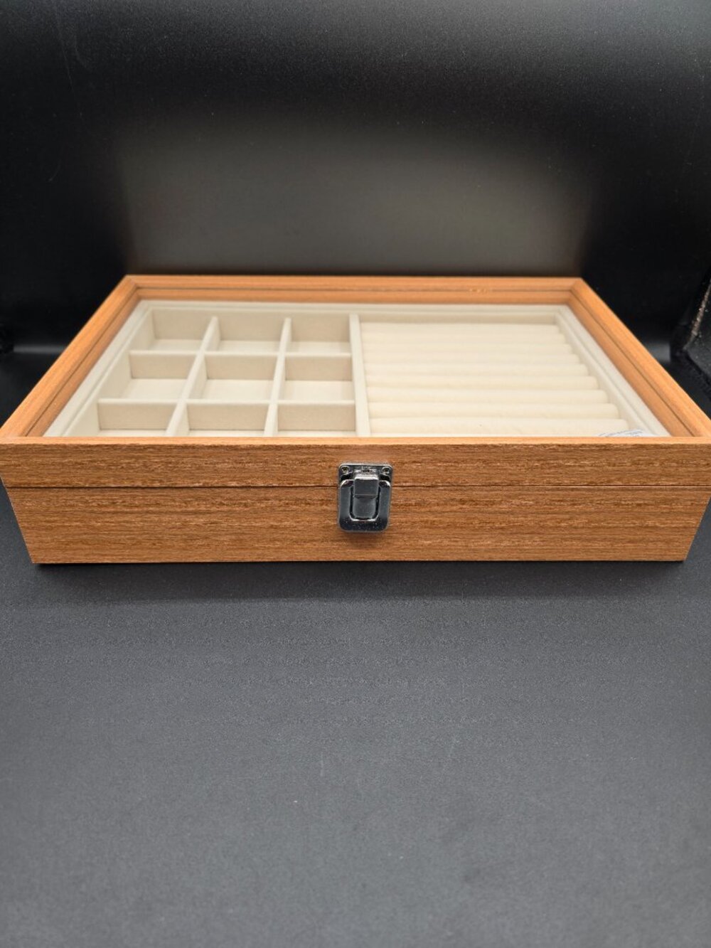NIB Kloud City Wood Jewelry Organizer 2 Tray Stackable Velvet Display - Picture 7 of 8